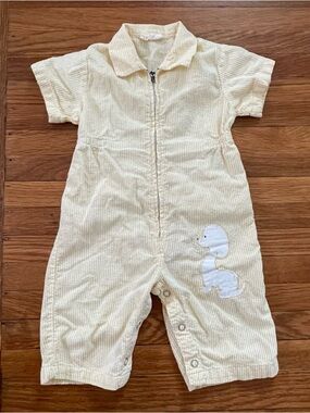 Vintage 70s Yellow Zip Up Romper Kids Healthtex